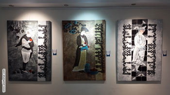 گزارش تصویری از افتتتاحیه ی نمایشگاه نقاشیخط گروه آرشید با عنوان سلوک رنگ و خط در گالری برسام مهرماه1395 