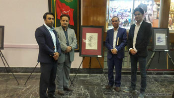 گزارش تصویری از نخستین نمایشگاه انفرادی آثار شکسته نستعلیق محسن علیمیرزایی با عنوان کلک مشکین در سرخس