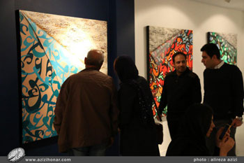 گزارش تصویری از نمایشگاه انفرادی جدیدترین آثار نقاشیخط استاد اسماعیل رشوند در گالری فرشته - آبان1396