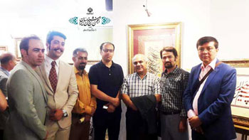 گزارش تصویری از افتتاحیه نمایشگاه آثار خوشنویسی استاد علی‌اشرف صندوق‌آبادی با عنوان دیباچه‌ عشق در نگارخانه‌ ترانه باران