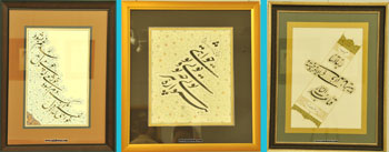گزارش مصور از نمایشگاه آثار خوشنویسی هنرجویان استاد علیرضا کدخدایی با عنوان ششمین مهرگان در نگارخانه اشراق مشهد