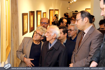 گزارش تصویری از افتتاحیه نمایشگاه گروهی آثار خوشنویسی اساتید؛ احمد احمدی، محمود رهبران و یادگار خیام درگالری شکوه