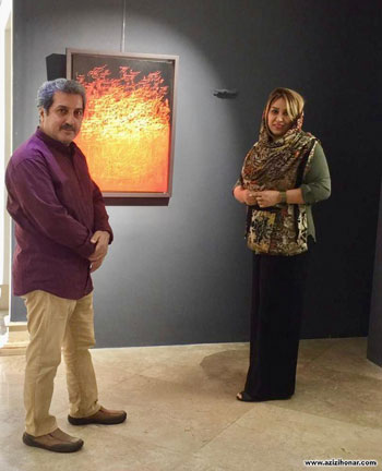تصاویری از برگزاری نمایشگاه آثار خط نقاشی استاد احمد محمدپور با عنوان رقص قلم در گالری کاما