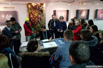 گزارش تصویری از برگزاری نمایشگاه آثار خوشنویسی خط معلی استاد محسن ابراهیمی با عنوان گوهر عشق در شهر بلگراد صربستان