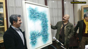 رونمایی از تابلو نقاشیخط غزل استاد سهیل محمودی اثر استاد احمد محمدپور