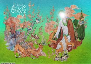 8 پوستر از هنرمند ارجمند سید محمد زاهدی به مناسبت میلاد با سعادت حضرت علی بن موسی الرضا علیه السلام و دهه کرامت